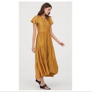 ISO H&M gold satin tiered maxi dress size 0